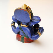Blue Four Armed Baby Ganesh Resin Statue 2.5" - nepacrafts