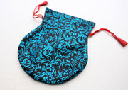 Colorful Silk Brocade Drawstring Mala Bag - nepacrafts