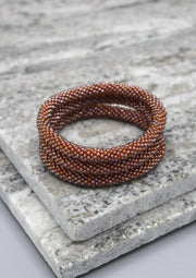 Earthy Glass Beads Roll on Bracelet - nepacrafts