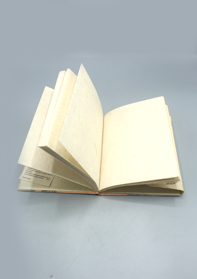 Cream and Purple Color Floral Lokta Paper Journal Book