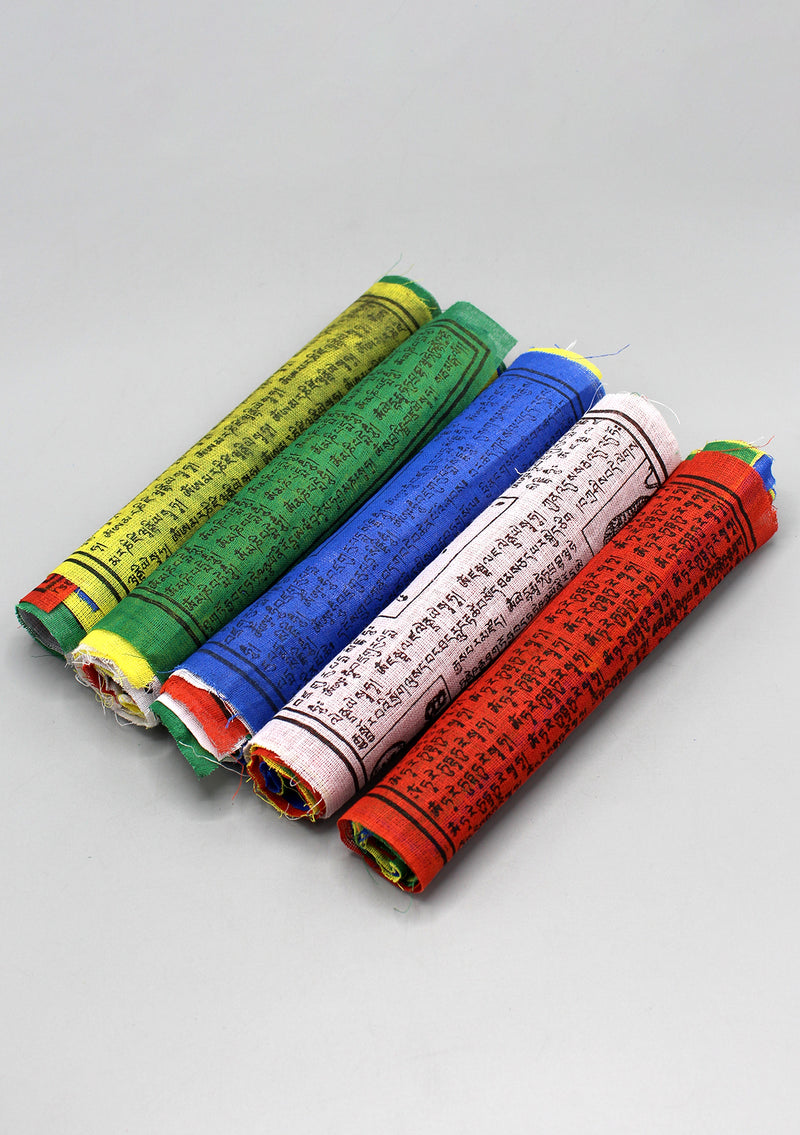 5 Rolls of Guru Padhmasambhava Printed Tibetan Cotton Prayer Flags