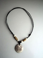 Lotus Bone Pendant Necklace - nepacrafts