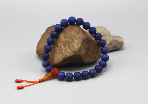 Lapislazuli Bracelet with Carnelian Guru Beads - nepacrafts