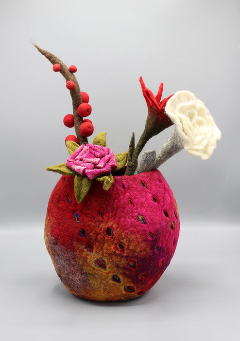 Fascinating MulticolorCut Design Felt Flower Vase