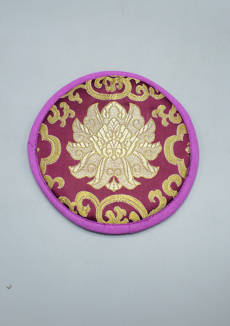 Brocade Lavender Lotus Singing Bowl Cushion