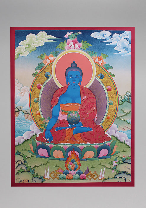 Blue Medicine Buddha Thangka Painting