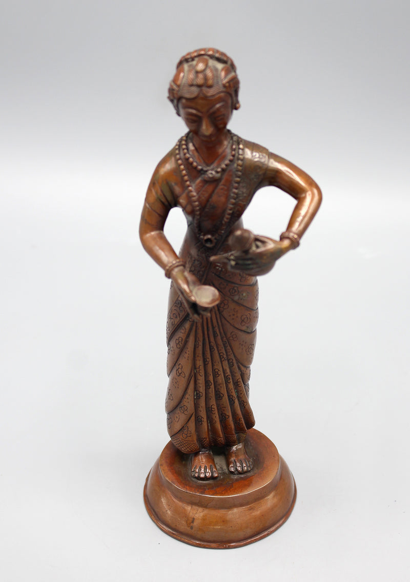 Beautiful Newari Katamari Copper Statue - nepacrafts