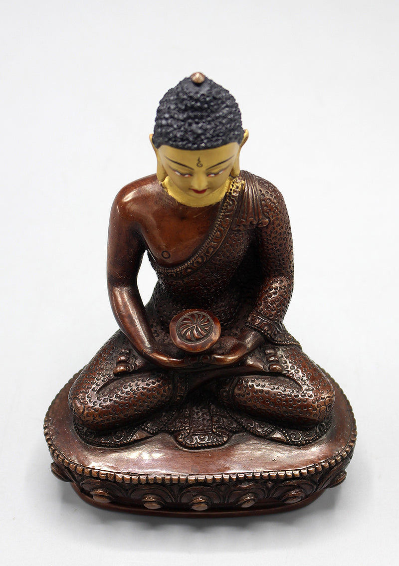 Golden Faced Copper Oxidized Amitabha Buddha Statue