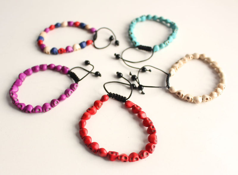 Bohemian Skull Beads Wrist Mala - nepacrafts