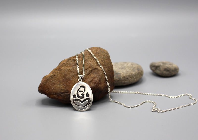 Ganesh Om Sterling Silver Pendant - nepacrafts