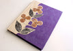 Purple Real Flower Printed Nepalese Lokta Paper Blank Journal - nepacrafts