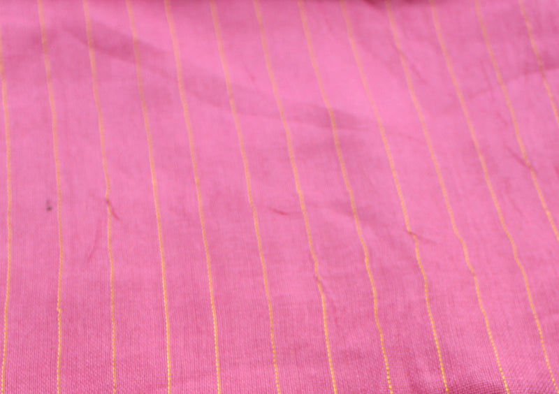 Elegant Pink Plain Jari Cotton Scarf with Golden Lining - nepacrafts