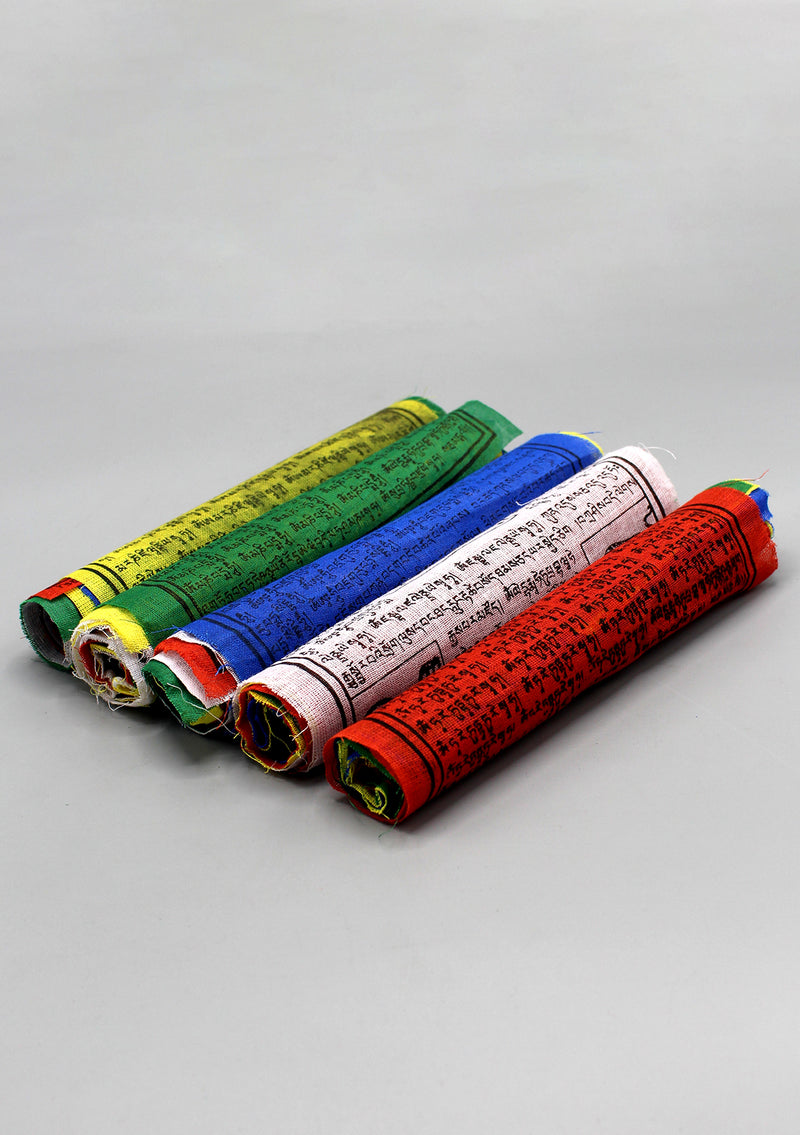 5 Rolls of Guru Padhmasambhava Printed Tibetan Cotton Prayer Flags