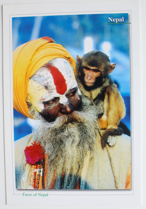 Faces of Nepal, A Hindu Yogi Postcard Nepal - nepacrafts