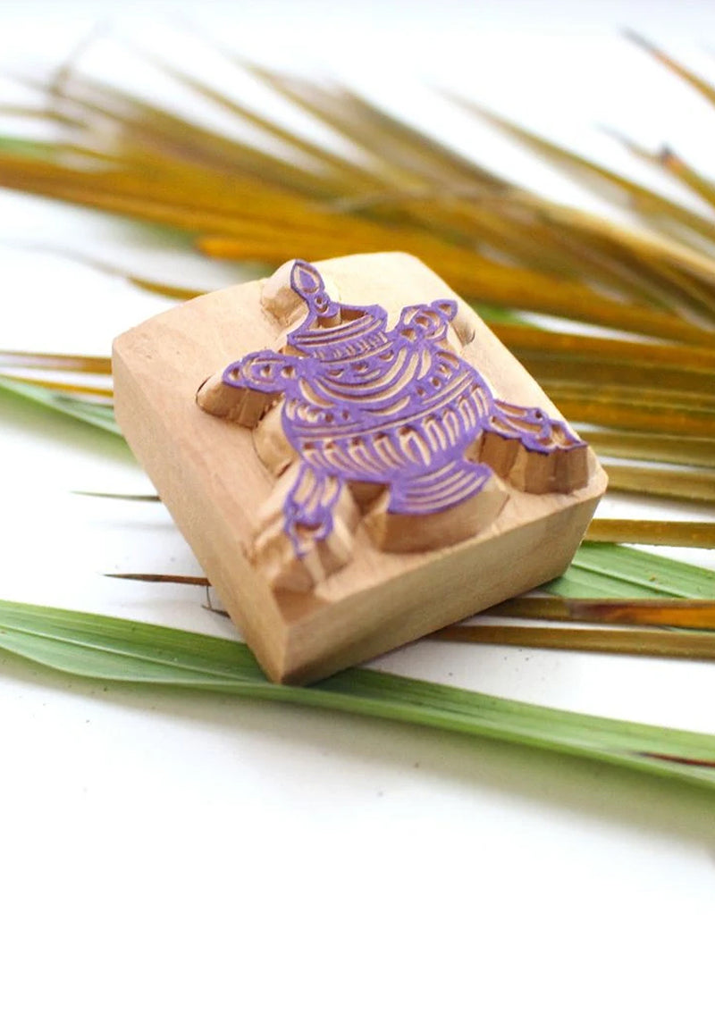 Auspicious Treasure Vase Wooden Stamp