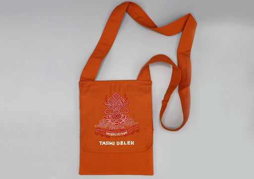 Endless Knot Embroidery Tashi Delek Cross Body Travel Bag - nepacrafts