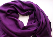 100 % Exclusive Purple Cashmere Shawl with Border Herringbone Pattern - nepacrafts