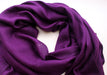 100 % Exclusive Purple Cashmere Shawl with Border Herringbone Pattern - nepacrafts