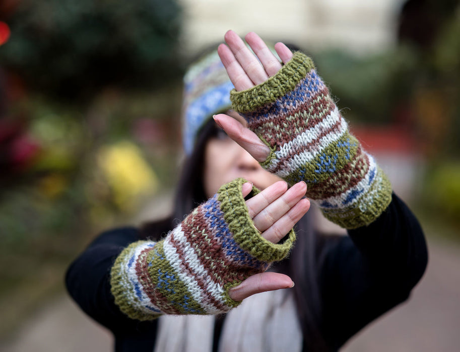 Olive Green Pure Woolen Hand Warmers