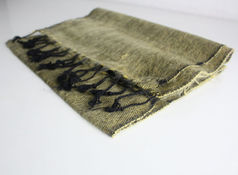Three Ply Lime Yellow Woolen Muffler, Neck Scarf - nepacrafts
