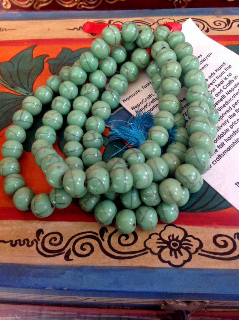 Buddhist Faux Turquoise Prayer Mala