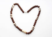 Rudraksha Beaded Prayer Mala with Skull Bone Counter - nepacrafts