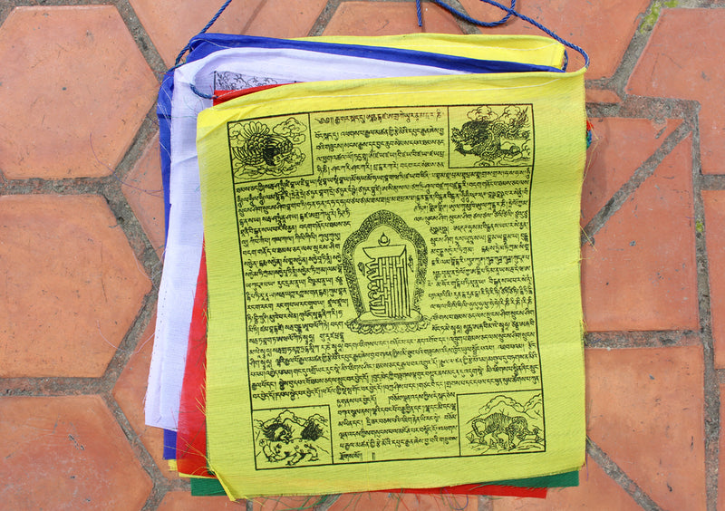 25 Sheets of Tibetan Kalachakra and Mixed Deities Prayer Flag - nepacrafts