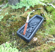 Eternal Flame Trapezoid Clay Incense Burner - nepacrafts