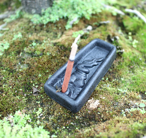 Eternal Flame Trapezoid Clay Incense Burner - nepacrafts