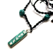 White Metal Om Mani Pendant - nepacrafts