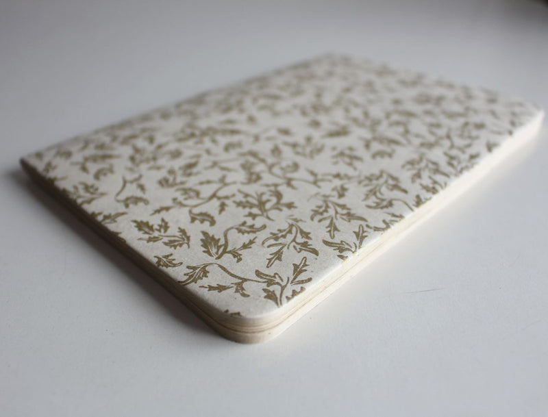 Golden Leaf Printed Lokta Paper Journal - nepacrafts