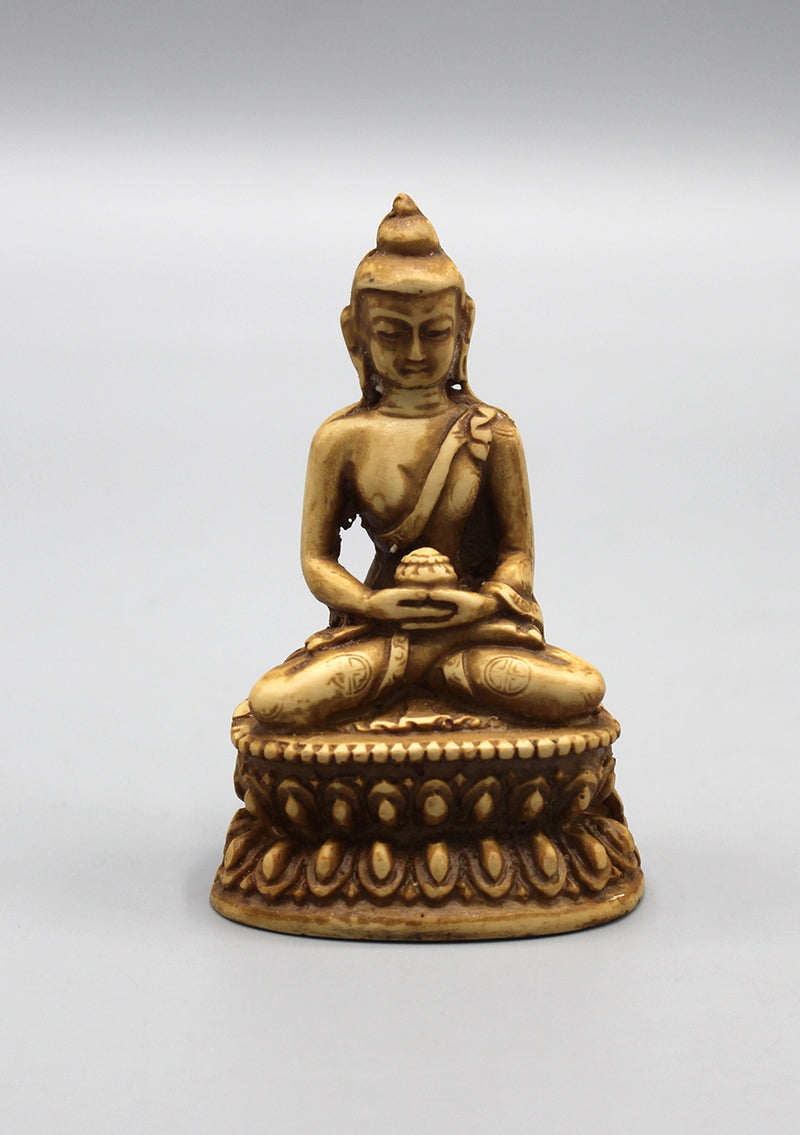 Double Lotus Seated Amitabha Buddha Resin Statue