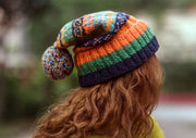 Orange Pure and Soft Wool Winter Sherpa Pom Pom Beanie - nepacrafts