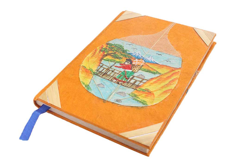Porters Life in the Himalayas Painted Lokta Paper Journal - nepacrafts