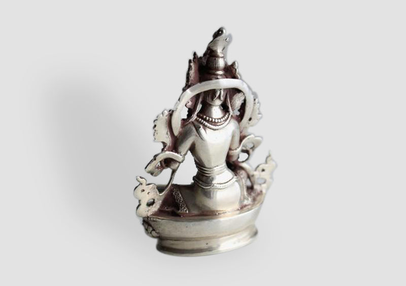 Silver Sterling Green Tara Statue, 9cm MST369 - nepacrafts