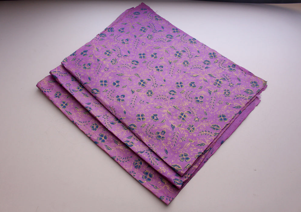 Flower Printed Purple Gift wrapping Paper - nepacrafts