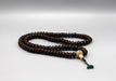 Cut Design Black Bodhi Seed 12 mm Flat Beads Prayer Mala with Counch Guru Beads - nepacrafts