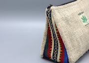 Hemp Zipper Purse with Bhutanese Design Border - nepacrafts