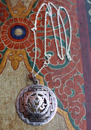Silver Sterling 8 Auspicious Double Fish Pendant - nepacrafts