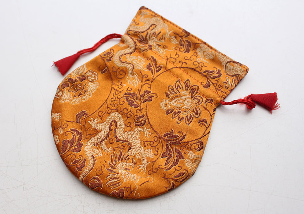 Colorful Silk Brocade Drawstring Mala Bag - nepacrafts