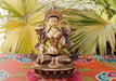 Partly Gold Plated Magical White Tara Statue 8 Inch - nepacrafts