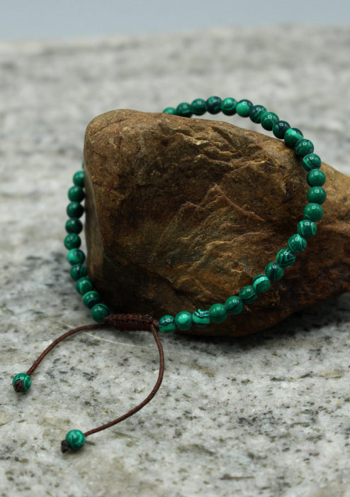 Malachite Beads Tibetan Wrist Mala Adjustable