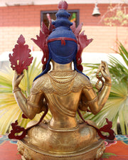Fully Carved Masterpiece Chenrezig Statue 13" High SST148 - nepacrafts