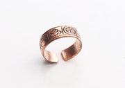 Handcarved Unisex Copper Finger Ring - nepacrafts