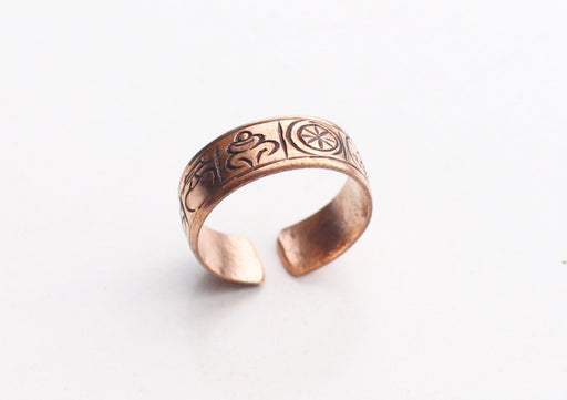 Handcarved Unisex Copper Finger Ring - nepacrafts