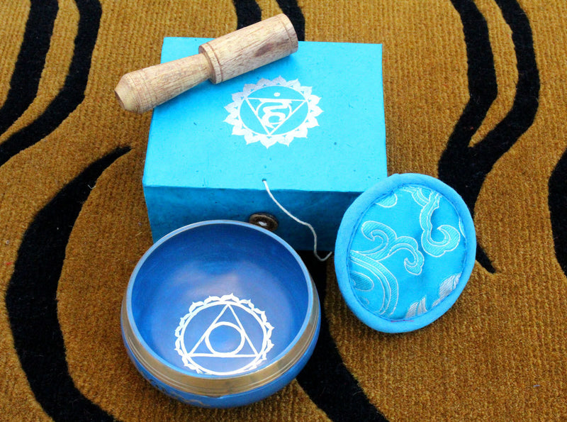 Seven Chakra Signs etched Singing Bowls Gift Box set