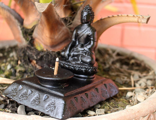 Meditating Buddha Incense Burner - nepacrafts