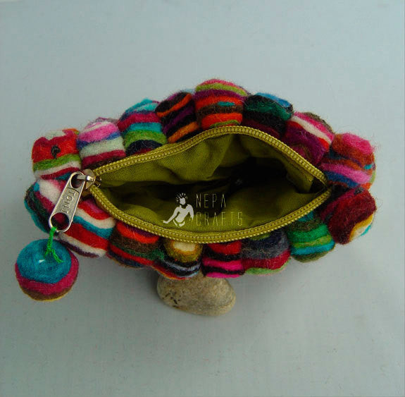 Women's Felt Cherry Clutch Purse - nepacrafts