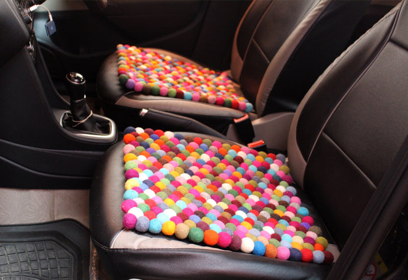Colorful Rainbow Felt Balls Mat - nepacrafts
