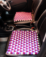 Purple Felt Balls Square Yoga Meditation Mat - nepacrafts